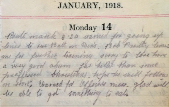 To the Battalion - January 14th, 1918